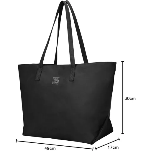 LIVACASA vízálló női táska, multifunkcionális válltáska cipzárral, fekete