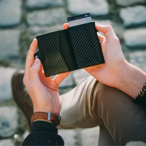 DONBOLSO RFID Slim Pánska Kožená Peňaženka s 10 Priehradkami na Karty Čierna