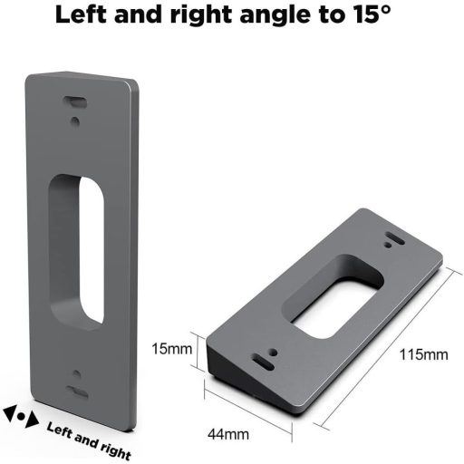 XIAOJUN Nastaviteľný Uhol Držiak Zvončeka pre Video Vrátnika Ring Doorbell Montáž na Stenu Sivý Ľavý a Pravý