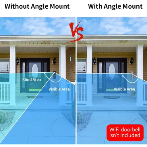 XIAOJUN Nastaviteľný Uhol Držiak Zvončeka pre Video Vrátnika Ring Doorbell Montáž na Stenu Sivý Ľavý a Pravý