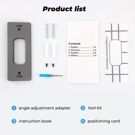 XIAOJUN Nastaviteľný Uhol Držiak Zvončeka pre Video Vrátnika Ring Doorbell Montáž na Stenu Sivý Ľavý a Pravý