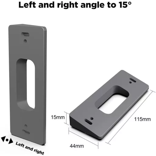 Suport Sonerie XIAOJUN cu Unghi Reglabil, Montare pe Perete pentru Interfon Video Ring Doorbell, Gri, Lateral Stânga și Dreapta