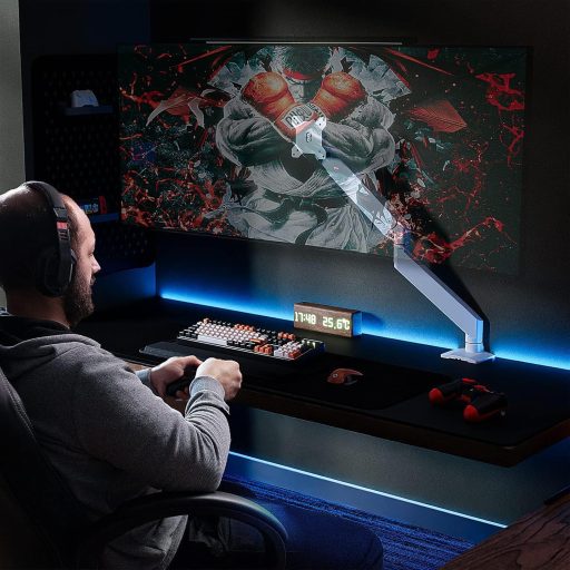 PUTORSEN Držač za Monitor Stolni Aluminijski Zakretni Podesivi 17-49 inčni VESA Bijeli