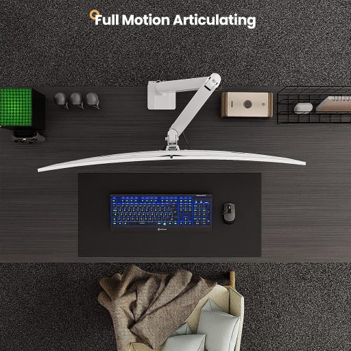 PUTORSEN Držač za Monitor Stolni Aluminijski Zakretni Podesivi 17-49 inčni VESA Bijeli