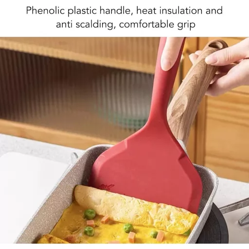 CHICIRIS Tamagoyaki Teflonos Japán Omelette Serpenyő Fa Nyéllel 18x15cm