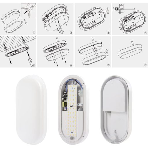 da LIGHT Plafonieră LED 12W 1020 Lumeni Impermeabilă IP54 Baie Living Subsol 4000K Alb Neutru 2 buc