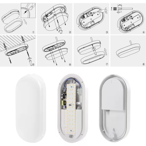 Plafonieră LED da LIGHT 12W 1020 Lumeni Rezistentă la apă IP54 pentru Baie, Living, Pivniță 4000K