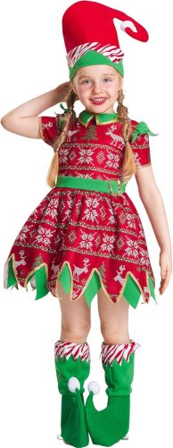 Costum de Crăciuniță Spiriduș Ikal pentru Fete - Cu Căciulă și Pantofi, 3-4 Ani
