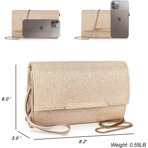 Poșetă clutch de damă AFKOMST, geantă de plajă de vară din paie cu lanț crossbody