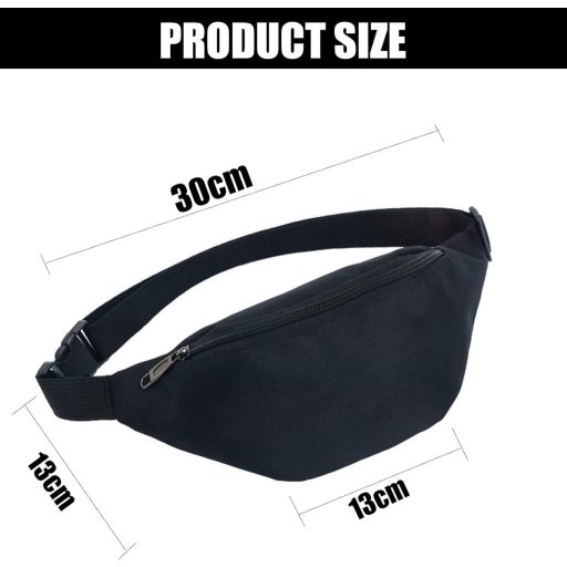 AIDBUCKS Szürke Túra Övtáska 3 Cipzáros Rekesszel, Állítható Pánttal, 34x15x9cm