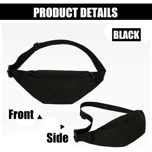 AIDBUCKS Szürke Túra Övtáska 3 Cipzáros Rekesszel, Állítható Pánttal, 34x15x9cm