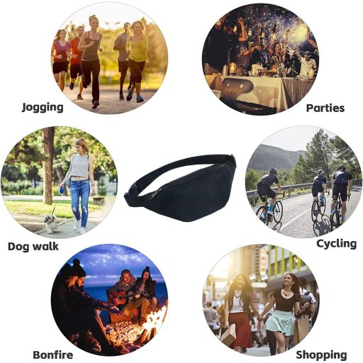 AIDBUCKS Szürke Túra Övtáska 3 Cipzáros Rekesszel, Állítható Pánttal, 34x15x9cm