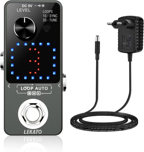 Pedală de efect de chitară Looper Triplu LEKATO - 18 Minute Timp de Înregistrare, Înregistrare Sincronizată, Overdub Nelimitat, Conectivitate USB, Funcție Acordor