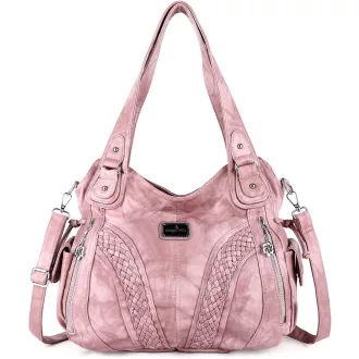   Angel Kiss női válltáska vízálló műbőr többfunkciós rózsaszín zippes