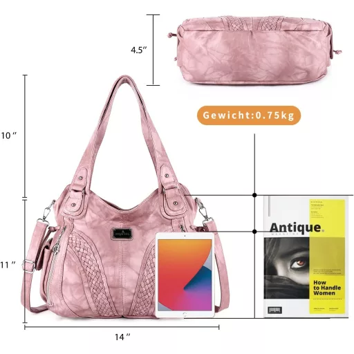 Angel Kiss női válltáska vízálló műbőr többfunkciós rózsaszín zippes