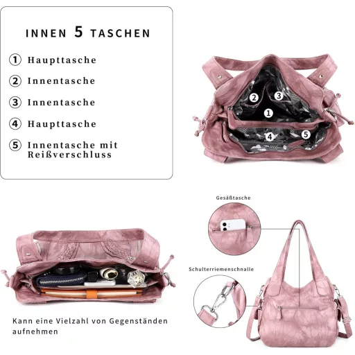 Angel Kiss női válltáska vízálló műbőr többfunkciós rózsaszín zippes