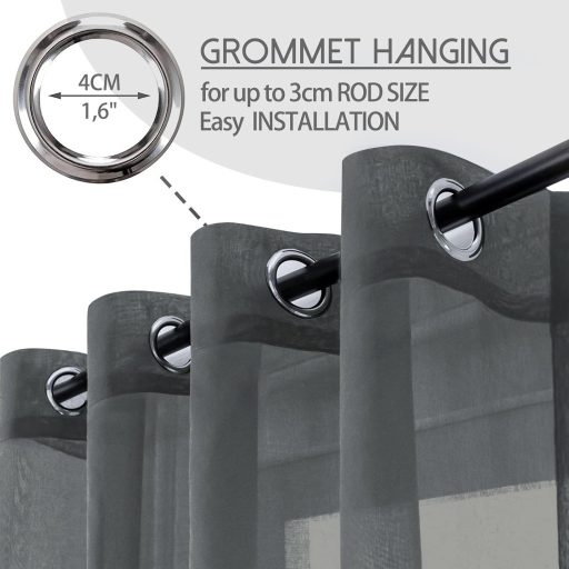 MRTREES Átlátszó Hálós Függöny 140x145 cm 2 Darab Hálószobához Nappalihoz