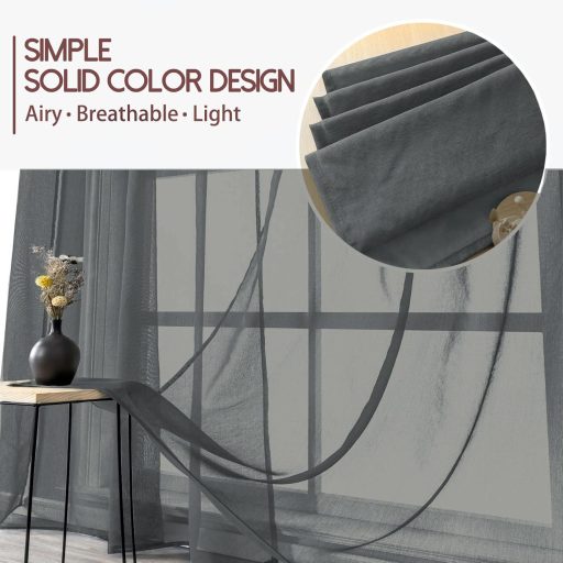 MRTREES Átlátszó Hálós Függöny 140x145 cm 2 Darab Hálószobához Nappalihoz