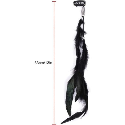 Kiuio Bohémska sponka do vlasov s pávím perím ako doplnok ku kostýmu pre ženy