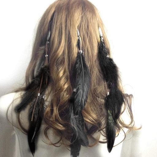 Kiuio Bohémska sponka do vlasov s pávím perím ako doplnok ku kostýmu pre ženy