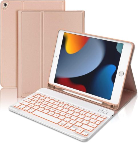 JADEMALL Levehető Bluetooth Billentyűzet Tok iPad 10.2" 9/8/7 Generációhoz - Háttérvilágítású AZERTY Billentyűzet, Rózsaszín

AI: I've creat