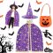 Detský čarodejnícky plášť s klobúkom - Halloweensky kostým čarodejnice