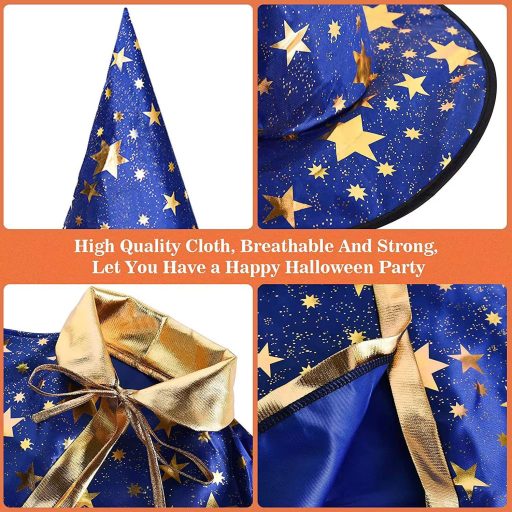 Detský čarodejnícky plášť s klobúkom - Halloweensky kostým čarodejnice