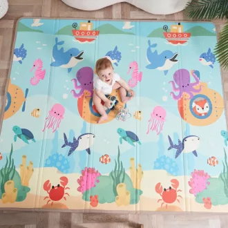   SUPERBE BEBE XXL Játszószőnyeg 180x200cm - Vízálló Habszőnyeg Babáknak
