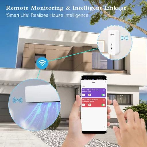 eMylo WiFi Teplomer a Vlhkomer – S aplikáciou pre smartfóny, záznamom dát, do detskej izby, skleníka, garáže – 2 ks biely senzor