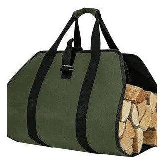   TAZZOR 2 darabos, vízálló, összecsukható tűzifa szállítótáska kandallóhoz (katonazöld)