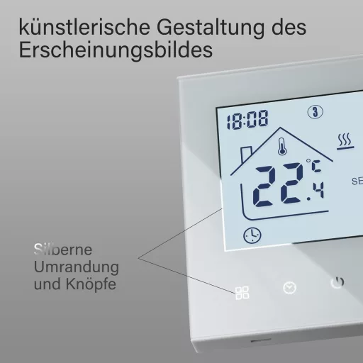 BEOK CONTROLS Termostat Inteligent WiFi Programabil Regulator Încălzire Prin Pardoseală 230V Alb Compatibil Alexa Cu Senzor