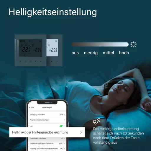 BEOK CONTROLS Termostat Inteligent WiFi Programabil Regulator Încălzire Prin Pardoseală 230V Alb Compatibil Alexa Cu Senzor