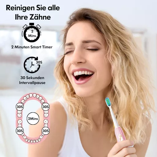 Periuță de dinți electrică sonică DADA-TECH cu 5 moduri de curățare și 9 capete