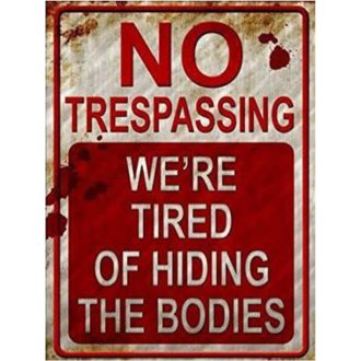   Halloween Fém Tábla "Belépni Tilos!" Retro Dekor