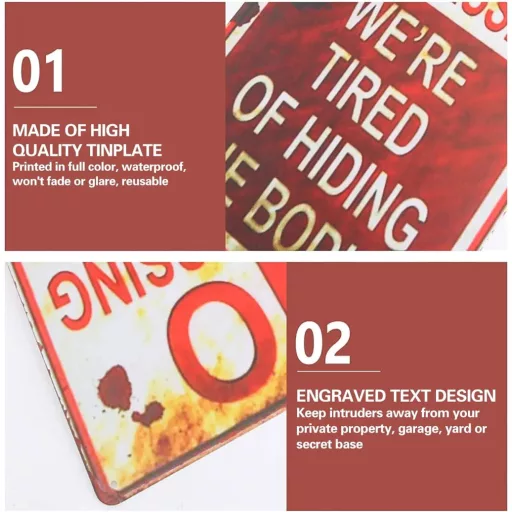 Halloween Fém Tábla "Belépni Tilos!" Retro Dekor