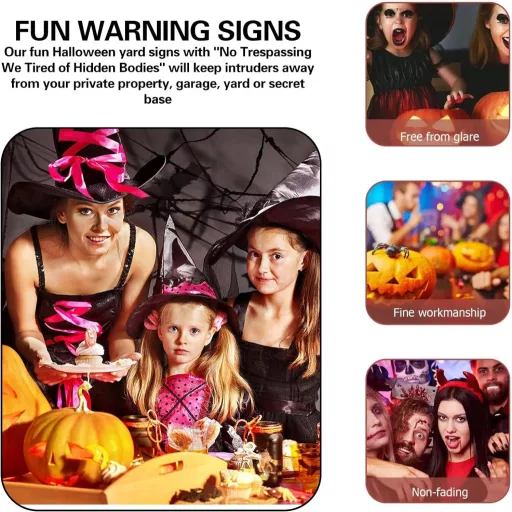 Halloween Fém Tábla "Belépni Tilos!" Retro Dekor