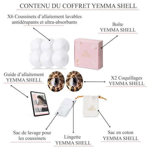 Shell Szoptatási Segéd Készlet: Gyöngyház Mellvédők + 6 Mosható Betét Újracsomagolt termék