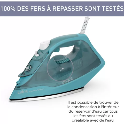 Fier de călcat cu abur Calor Express 2400W, debit de abur continuu 40g/min, talpă ceramică