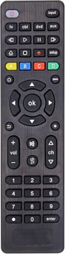 FOXRMT Univerzális Távirányító Samsung, LG, Sony, Philips TV-hez - DVD, Médialejátszó, Soundbar Kompatibilis - Egyszerű Beállítás, 10m Hatót
