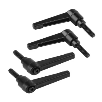   efuturetime 4 buc. Manetă de strângere M6-20mm Oțel Carbon Ajustabilă Pârghie de Fixare Negru