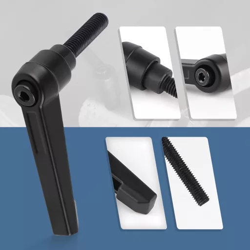 efuturetime 4db Szorítókar M6-20mm Karbon Acél Állítható Szorítólevers Fekete