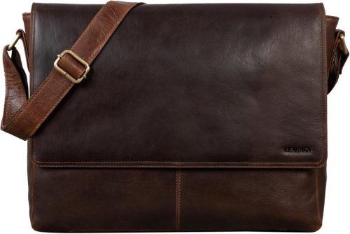 LEABAGS Milano Valódi Bőr Válltáska - Vintage Stílusú Shopper Táska, Többfunkciós Kézitáska, 39x30 cm, Unisex