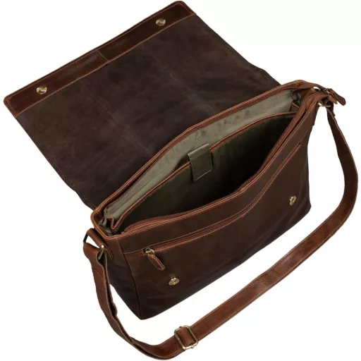 LEABAGS Milano Valódi Bőr Válltáska - Vintage Stílusú Shopper Táska, Többfunkciós Kézitáska, 39x30 cm, Unisex