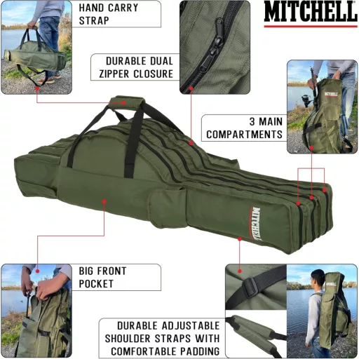 Mitchell GT Pro horgásztáska vízálló tárolóval és szervezőrekeszekkel