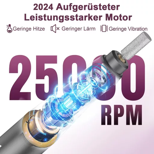 Auriox Vezeték Nélküli Elektromos Körömcsiszoló USB Töltéssel 25000 RPM