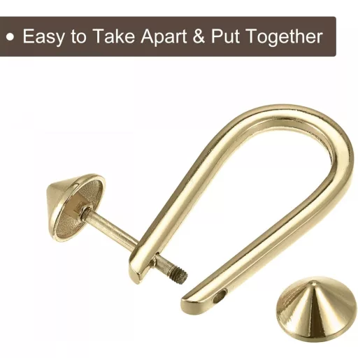 Arany színű 50 mm-es D-gyűrű csatok pénztárcához, táskához - 5 db