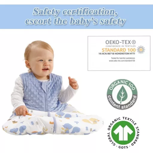 Fairy Baby 1.5 TOG Vreća za spavanje Novorođenče Plava 18-36 Mjeseci Dvostruki Patentni Zatvarač Pamuk