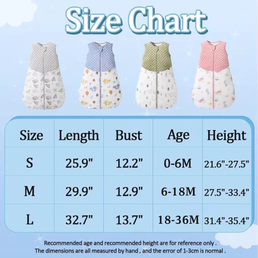 Fairy Baby 1.5 TOG Vreća za spavanje Novorođenče Plava 18-36 Mjeseci Dvostruki Patentni Zatvarač Pamuk