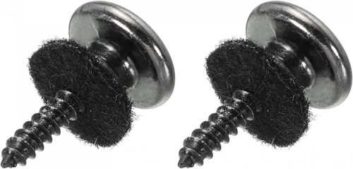 Set de bride metalice pentru curea de chitară cu pâslă neagră - set de 2 bucăți