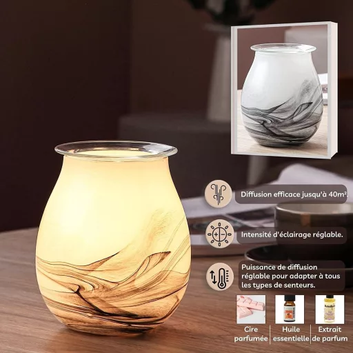 Lampa aromaterapeutică electrică Zen'Arôme Calorya nr. 11 din sticlă cu iluminare colorată